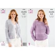 King Cole Pattern 6336 Cardigan and Sweater in Bamboo Cotton DK