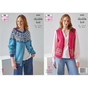 King Cole Pattern 6365 Fairisle Cardigan and Waistcoat in Merino Blend DK