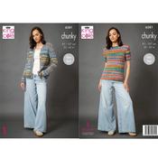 King Cole Pattern 6381 Cardigan and Sweater in Flair Chunky