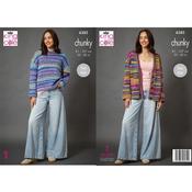 King Cole Patten 6383 Sweater and Cardigan in Flair Chunky