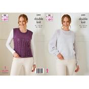King Cole Pattern 6402 Sweater &amp; Slipover in DK