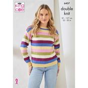 King Cole Pattern 6437 Sweater and Cardigan in DK