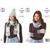 King Cole Pattern #6439 Crochet Accessories in DK