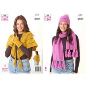 King Cole Pattern 6441 Accessories Crocheted in Aran