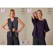 King Cole Pattern 6443 Waistcoat &amp; Top in Firefly Aran