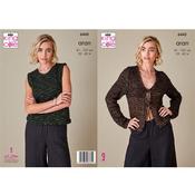 King Cole Pattern 6445 Tank Top &amp; Cardigan in Firefly Aran