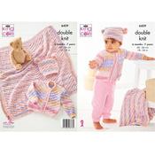 King Cole Pattern 6459 Jacket, Hat &amp; Blanket in Baby Fjord DK