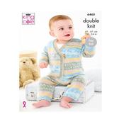 King Cole Pattern 6460 Cardigan and Trousers in Baby Fjord DK
