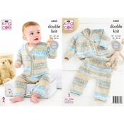 King Cole Pattern 6460 Cardigan and Trousers in Baby Fjord DK