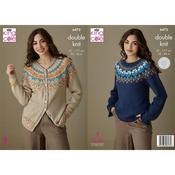King Cole Pattern 6473 Sweater and Cardigan in DK