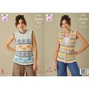 King Cole Pattern 6474 Tank Top and Waistcoat in DK image