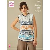 King Cole Pattern 6474 Tank Top and Waistcoat in DK image