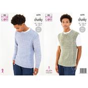 King Cole Pattern 6478 Sweater and Slipover in Chunky