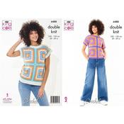 King Cole Crochet Pattern 6488 Short Sleeve and Sleeveless Tops in Dk image
