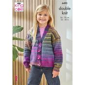 King Cole Pattern 6492 Carigans in Cottagespun DK