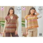 King Cole Pattern 6497 Ladies Round and V Neck Tanks in Cottagespun DK image