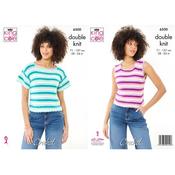 King Cole Crochet Pattern 6500 Sleeveless &amp; Short Sleeve Tops in Cottonsoft DK