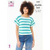 King Cole Crochet Pattern 6500 Sleeveless &amp; Short Sleeve Tops in Cottonsoft DK