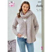 King Cole Pattern 6503 Cardigan and Sweater with Cowl in Chunky