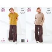 King Cole Pattern 6507 Sweater and Waistcoat in Aran