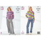 King Cole Pattern 6511 Cardigan and Sweater in DK