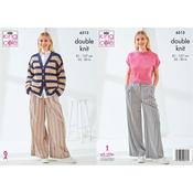 King Cole Pattern 6513 Cardigan &amp; Top in DK