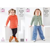 King Cole Pattern 6519 Cardigan and Sweater in DK