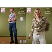 King Cole Pattern 6554 Tank Top and Cardigan Knitted in Animal Kingdom