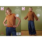 King Cole Pattern 6555 Tank Top and Sweater Knitted in Animal Kingdom image
