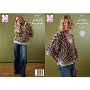King Cole Pattern 6556 Sweater and Cardigan Knitted in Animal Kingdom