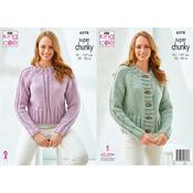 King Cole Pattern 6578 Sweater &amp; Cardigan in Super Chunky