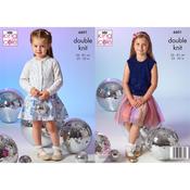 King Cole Pattern 6601 Girls Cardigan &amp; Tank Top in Dazzle DK