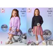 King Cole Pattern 6602 Girls Cardigan &amp; Sweater in Dazzle DK
