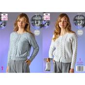 King Cole Pattern 6603 Ladies Sweater &amp; Cardigan in Dazzle DK