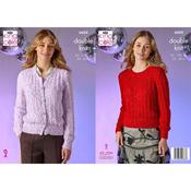 King Cole Pattern 6604 Ladies Cardigan &amp; Sweater in Dazzle DK