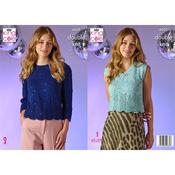King Cole Pattern 6605 Ladies Sweater &amp; Top in Dazzle DK