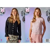 King Cole Pattern 6606 Ladies Cardigan &amp; Top in Dazzle DK