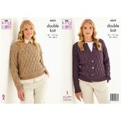King Cole Pattern 6624 Sweater &amp; Cardigan in Baby Alpaca DK