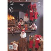 King Cole Pattern 8002 Snowman, Santa Head, Rudolf and Christmas Stockings in Double Knitting  image