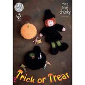 King Cole Pattern 9053 Tinsel Halloween, Witch, Pumpkin &amp; Cauldron