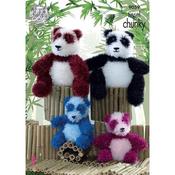 King Cole Pattern 9059 Pandas in Tinsel