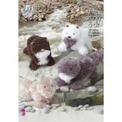King Cole Pattern 9078 Otter Toys Knitted in Tinsel
