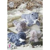 King Cole Pattern 9079 Otter Toys Knitted in Luxe Fur