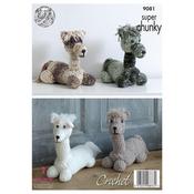 King Cole Crochet Pattern 9081 Andre the Aplaca, Stuffed Toy / Doorstep