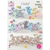 King Cole Pattern 9098 Teddy Draught Excluder Crocheted in Yummy