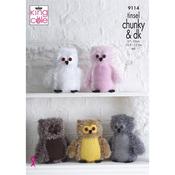 Pattern 9114 Owls Knitted in Tinsel Chunky