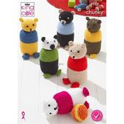 King Cole Pattern 9117 Crochet Indoor Skittles in Big Value 50g