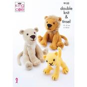 King Cole Pattern 9152 Lion Family in Big Value DK &amp; Tinsel Chunky