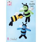 King Cole Pattern 9157 Amigurumi Crocheted Bees in Big Value DK 50g