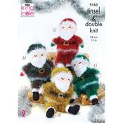 King Cole Pattern 9163 Sleeping Santa in King Cole Tinsel and Big Value DK 50g
